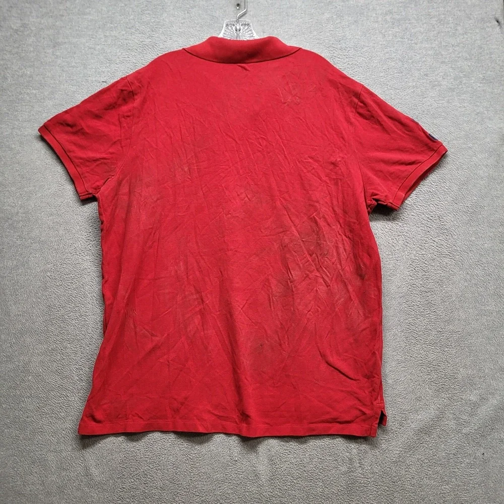 Polo Ralph Lauren Men Polo Shirt 2XL Red Big Pony Custom Fit Short Sleeve READ